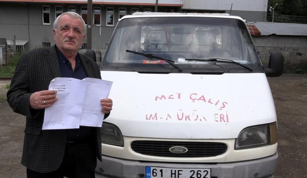 Trabzonlu emekli polisin kamyonetine İstanbul'dan geçiş cezası