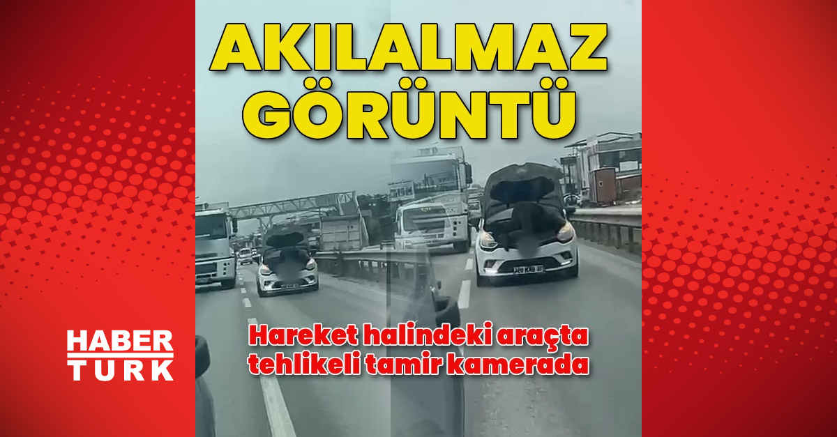 Bursa Nilüfer'de seyir halindeki otomobilde tamirat kamerada
