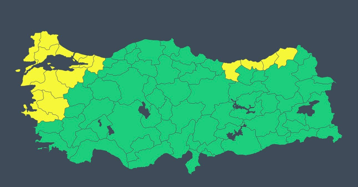 İçişleri Bakanlığı'ndan birçok ile sağanak ve fırtına uyarısı