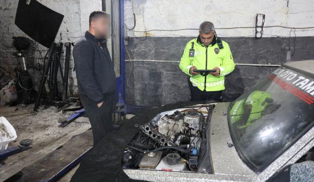 Nevşehir'de drift cezasından kaçmak için aracını parçaladı