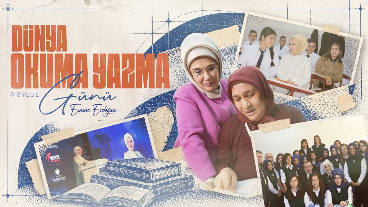 Cumhurbaşkanı açıkladı: Recep Tayyip Erdoğan'ın eşi Emine Erdoğan, Dünya Okuma Yazma Günü
