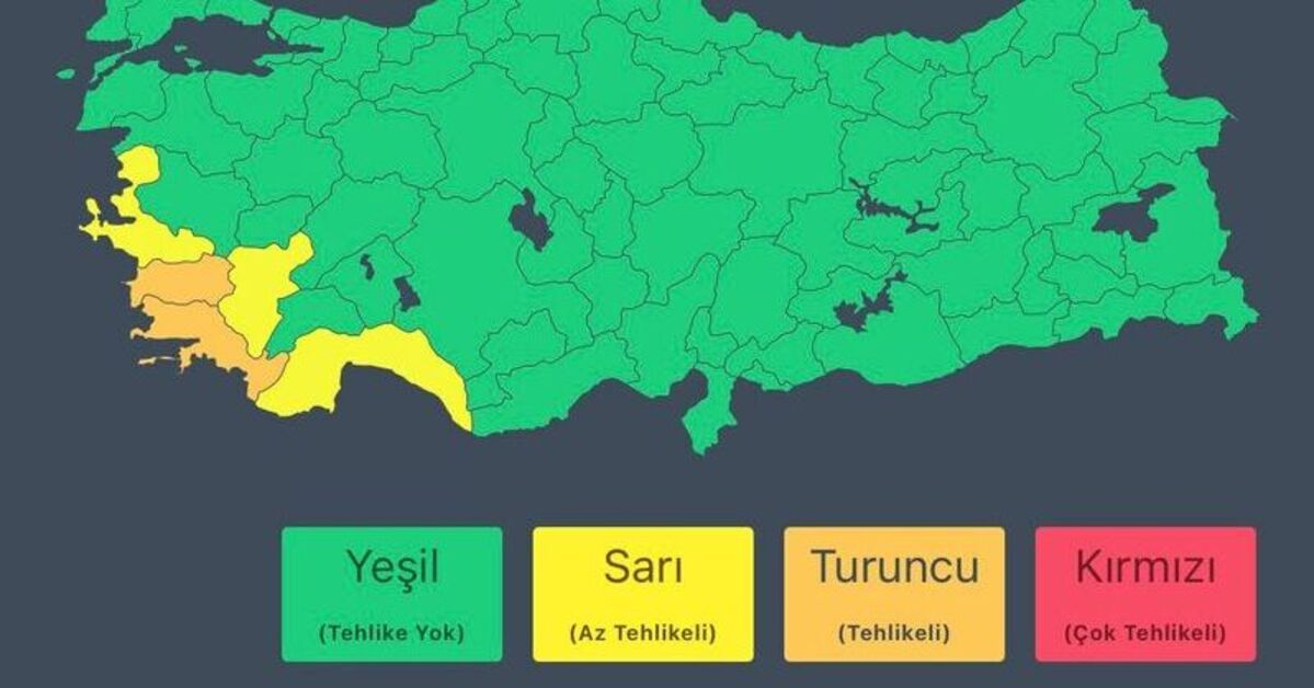 İçişleri Bakanlığı'ndan İzmir, Aydın ve Muğla için sağanak uyarısı