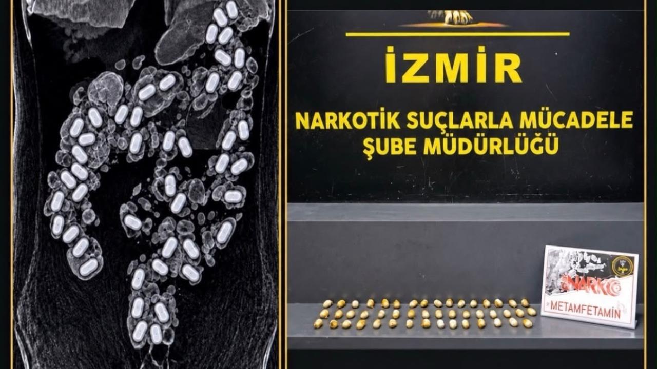 İzmir Havalimanı'nda yakalanan kuryenin midesinden metamfetamin çıktı