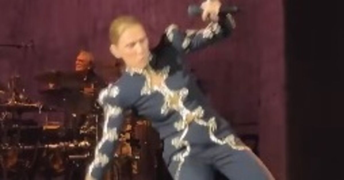 Celine Dion Fransa'da sahnede düştü