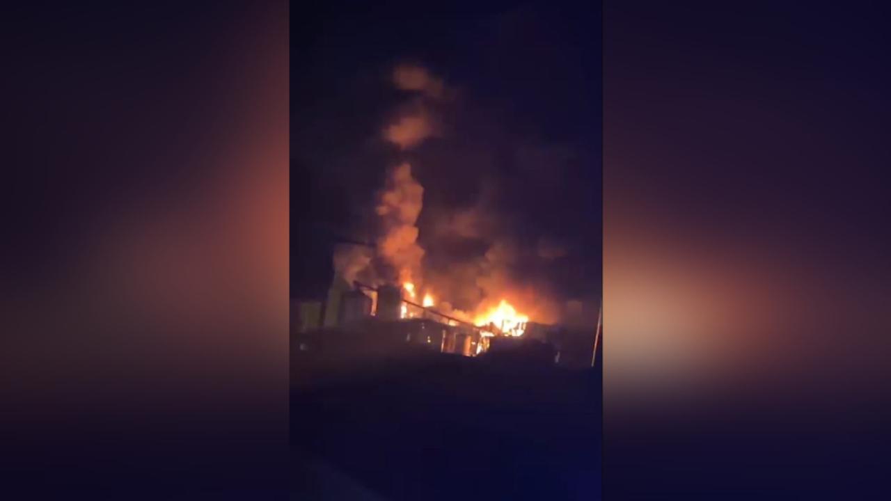 Bandırma'da yağ fabrikasında yangın çıktı