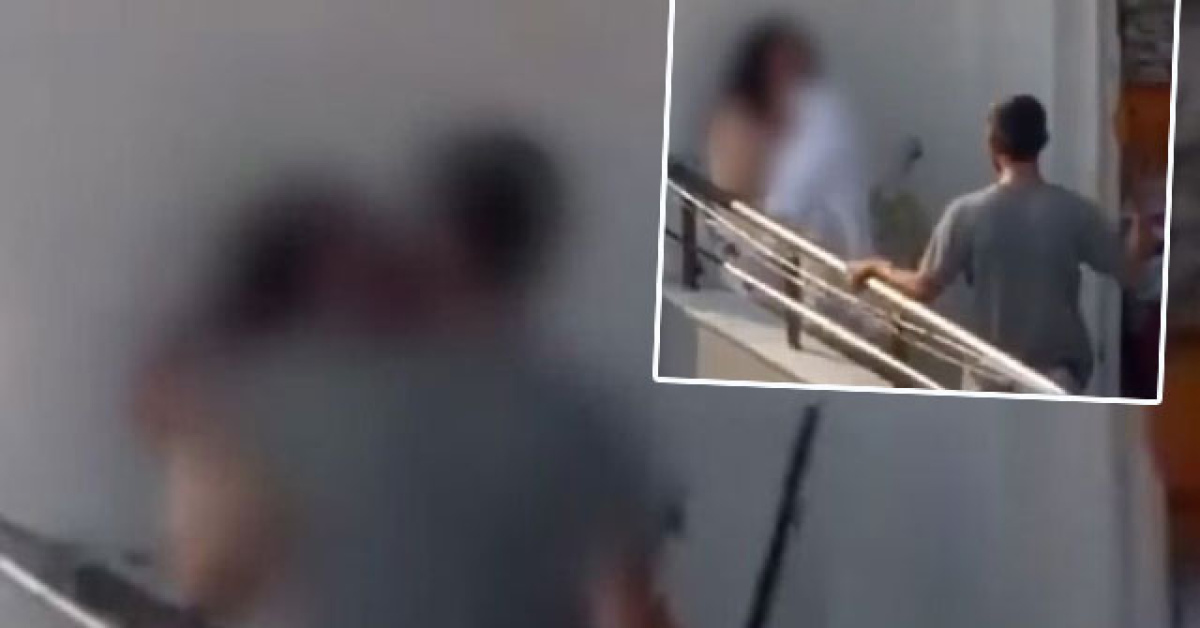Adana'da balkonda kadına sopalı şiddet cep telefonu kamerasında