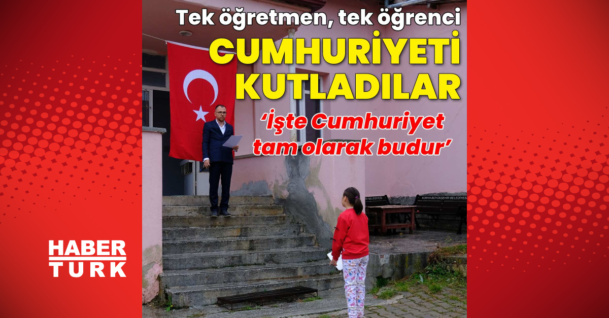 Konya Ilgın'da Tek Öğrenci ve Öğretmen Cumhuriyet'i Kutladı