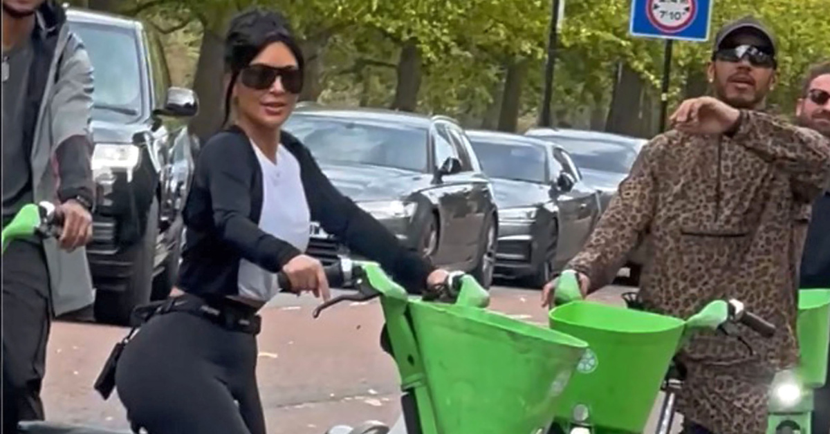 Kim Kardashian ve Lewis Hamilton Londra'da bisiklet turunda
