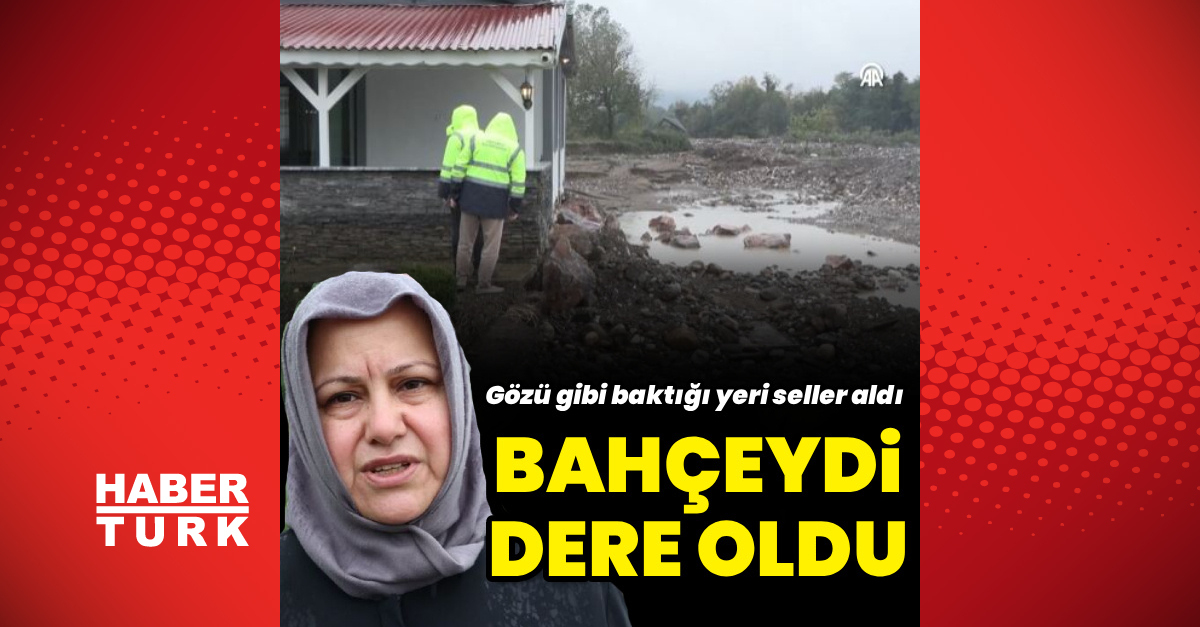Sakarya'da taşan Kanlıçay Deresi bahçeyi dere yatağına çevirdi