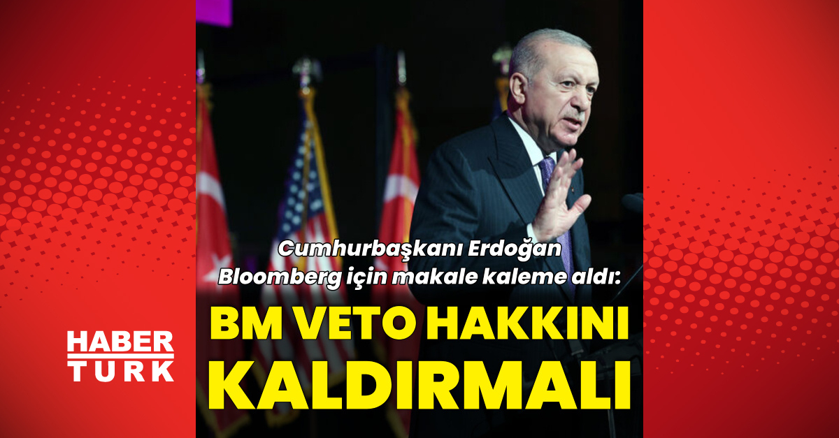 Erdoğan'dan Bloomberg Makalesi: BM Veto Hakkı Kaldırılmalı