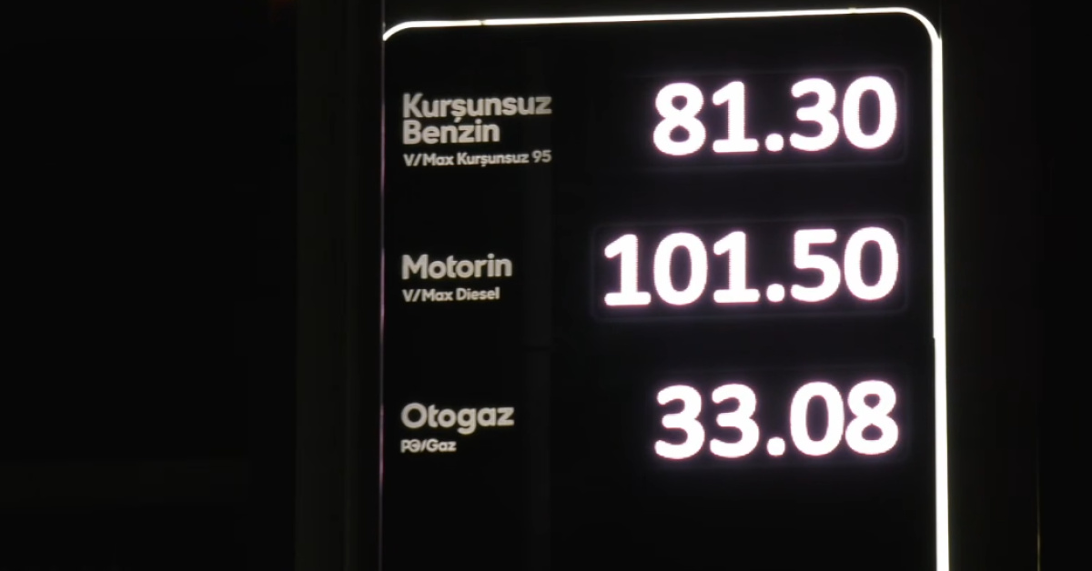 akaryakıt panolarında virgülden sonra tek hane izni